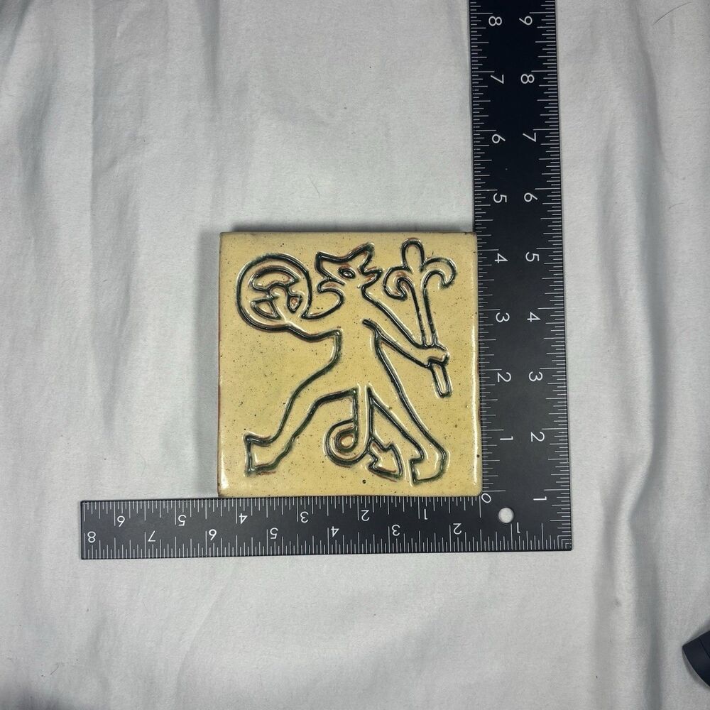 Bucks County 5x5 Ram Demon Ceramic Tile Plaque - Picture 7 of 7